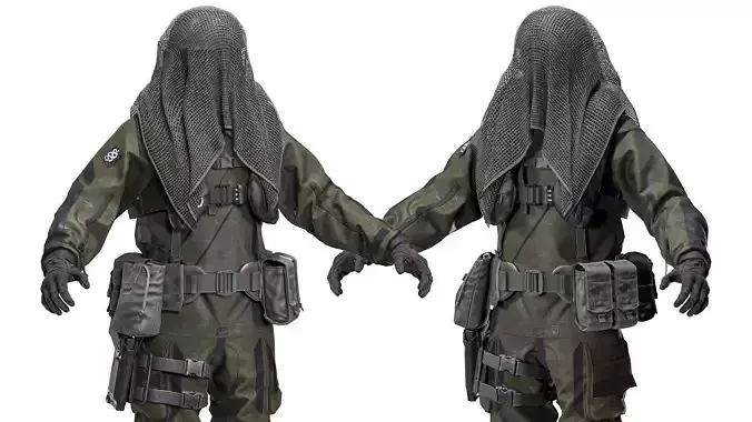 DANISH FROGMAN OPERATOR RIGGED CHARACTER Low-poly 3D model