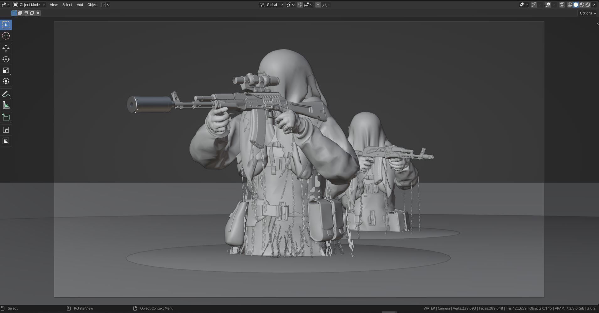 DANISH FROGMAN OPERATOR RIGGED CHARACTER Low-poly 3D model_15