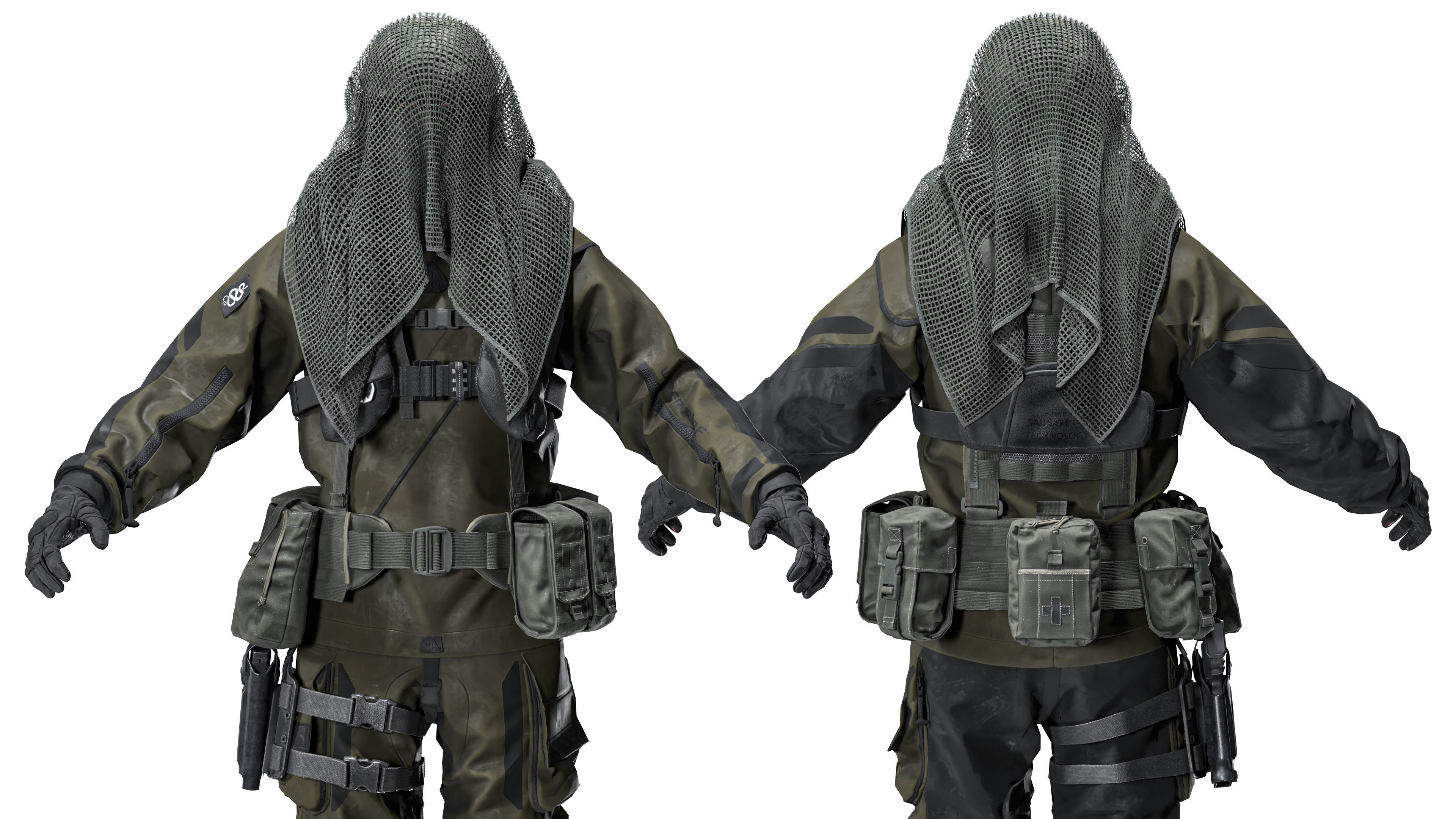DANISH FROGMAN OPERATOR RIGGED CHARACTER Low-poly 3D model_4