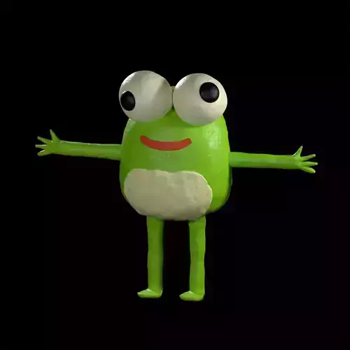 plasticine frog in t pose