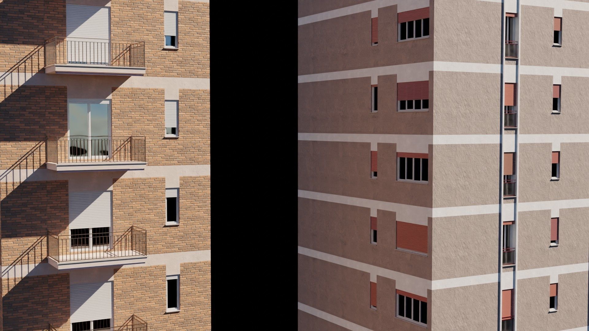 Modular Residential Building Pack Low-poly 3D model_17