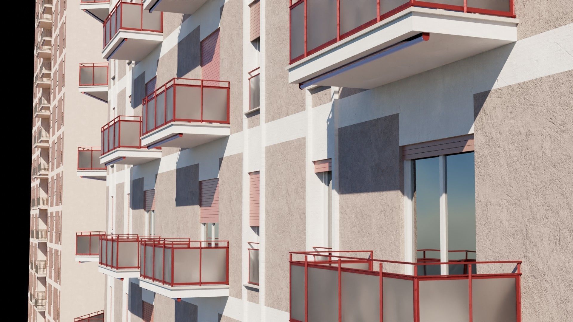 Modular Residential Building Pack Low-poly 3D model_16
