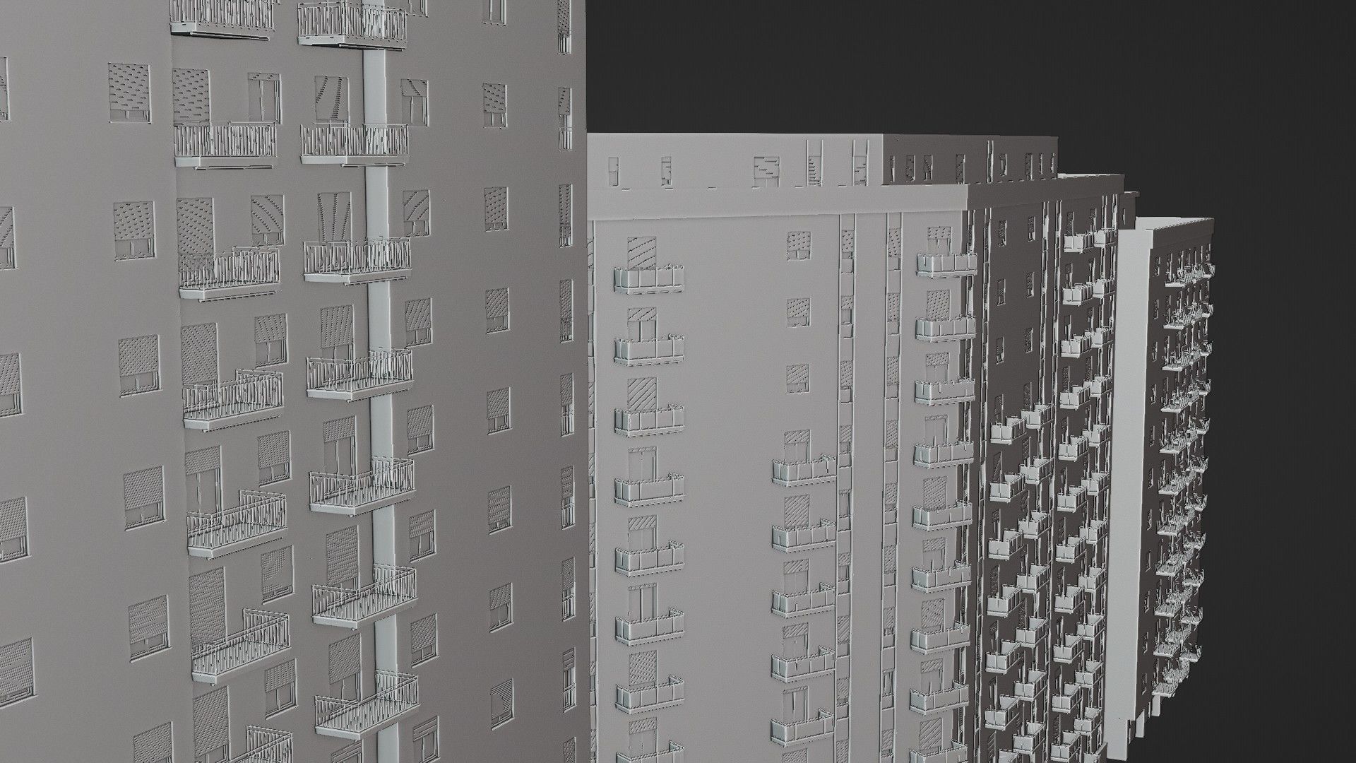 Modular Residential Building Pack Low-poly 3D model_23