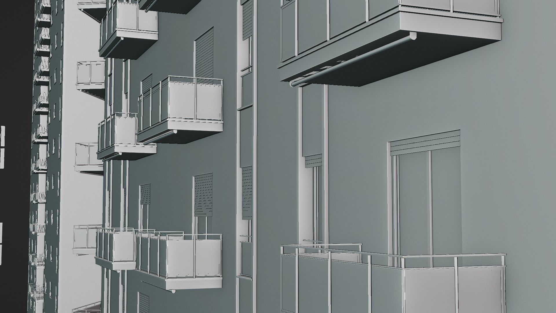 Modular Residential Building Pack Low-poly 3D model_27