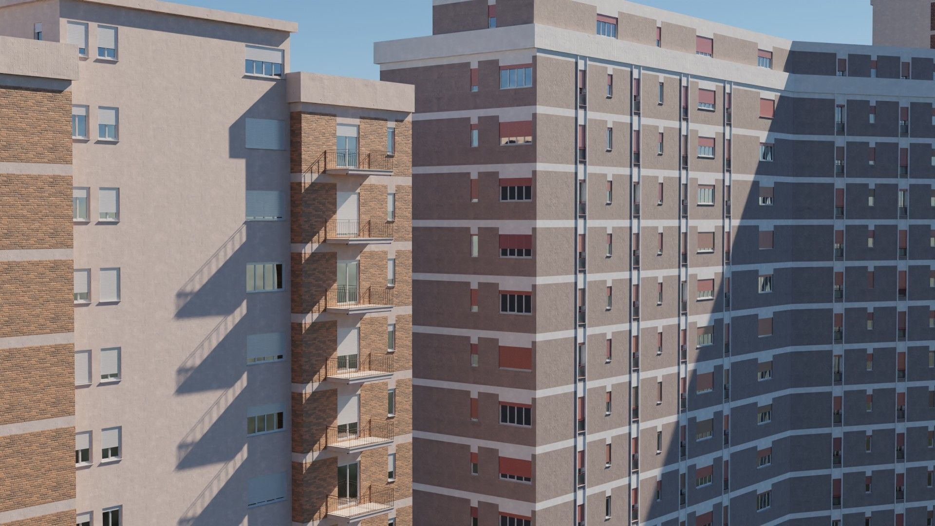 Modular Residential Building Pack Low-poly 3D model_13