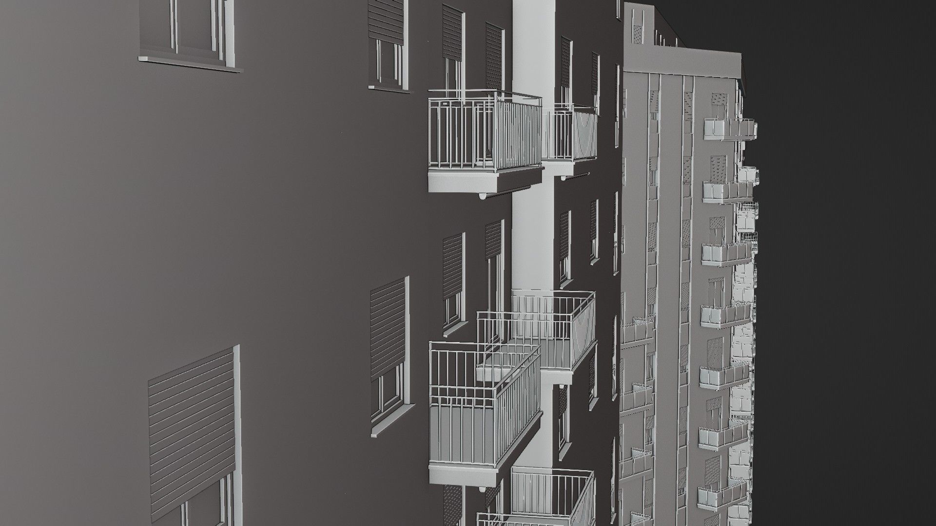 Modular Residential Building Pack Low-poly 3D model_26