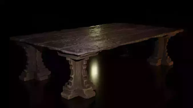 Exquisite Realistic Medieval Table 3D Model Low-poly 3D model
