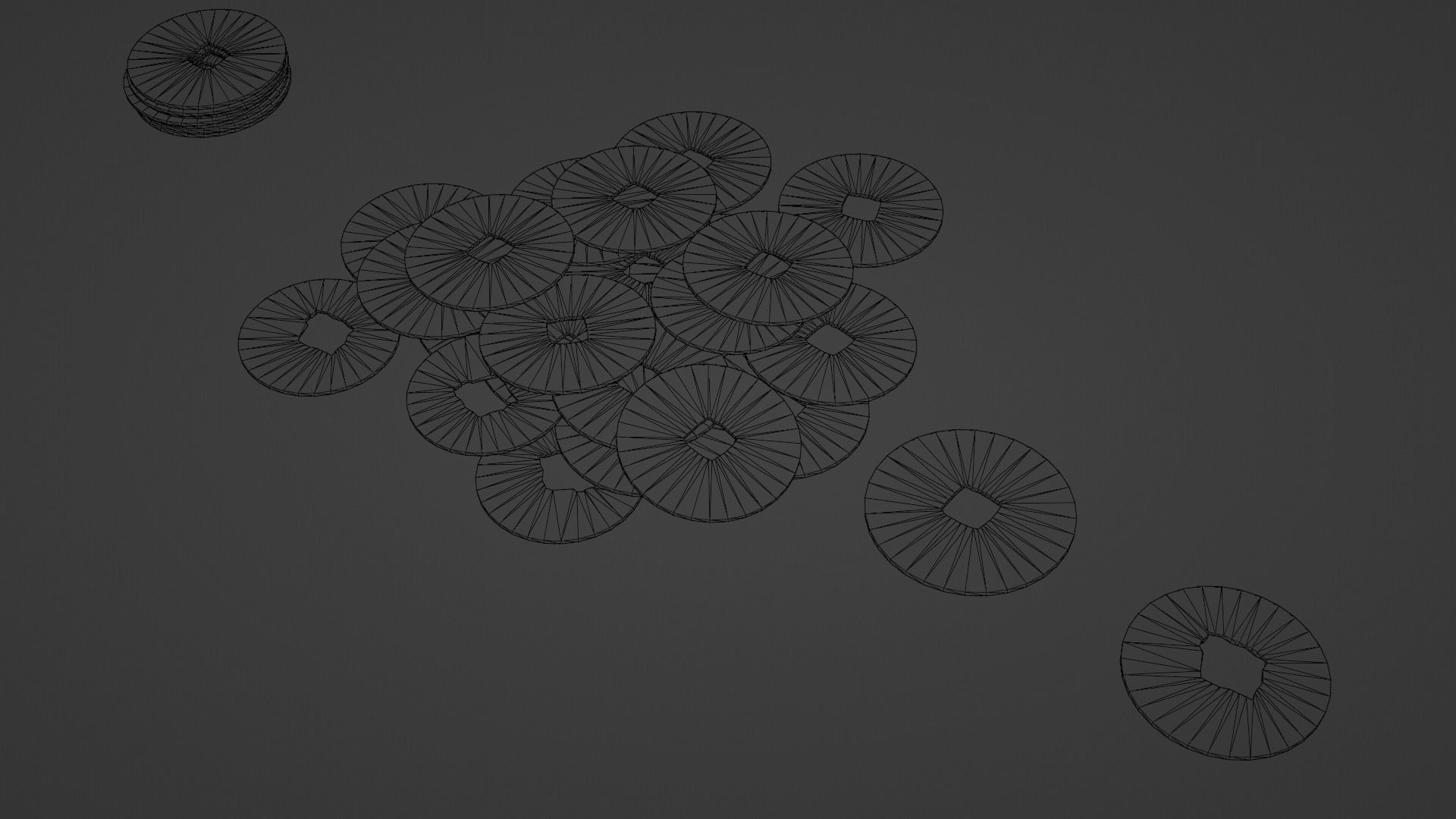 Japanese Old Coins Damaged Pile Money Currency Low-poly 3D model_9