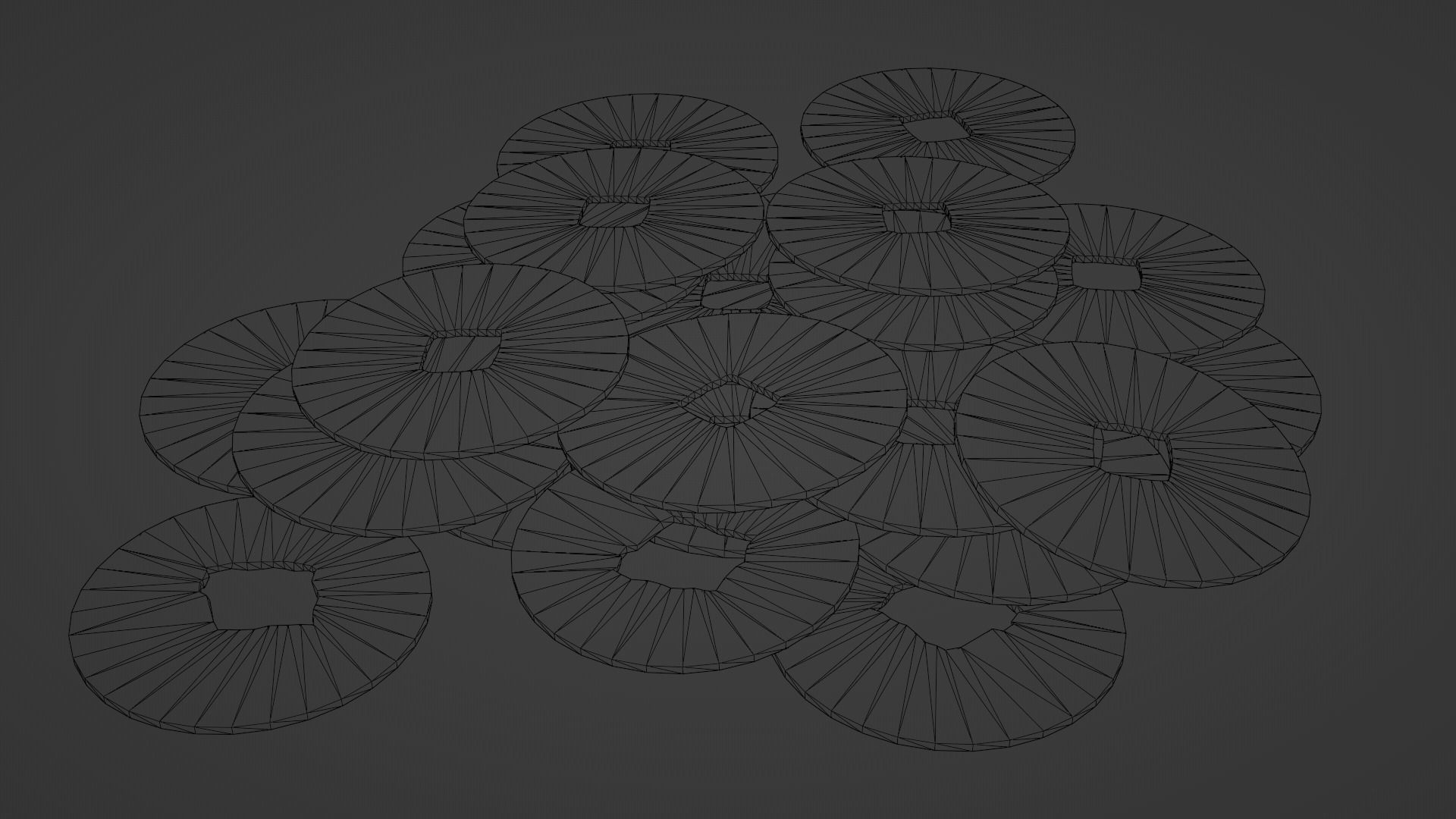 Japanese Old Coins Damaged Pile Money Currency Low-poly 3D model_7