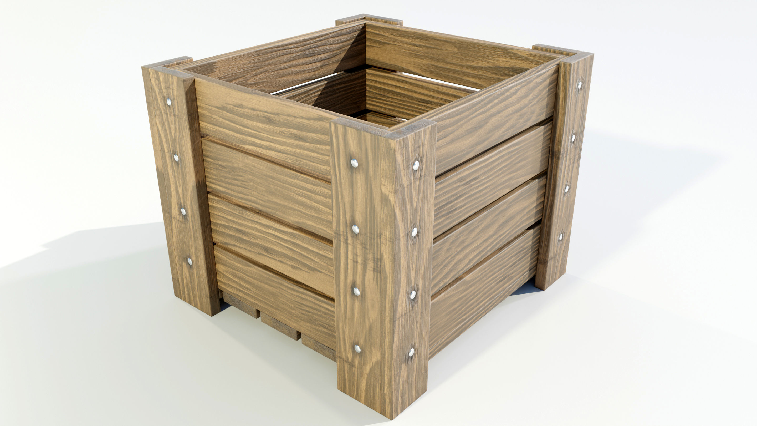 Wooden Planter 3D model_6