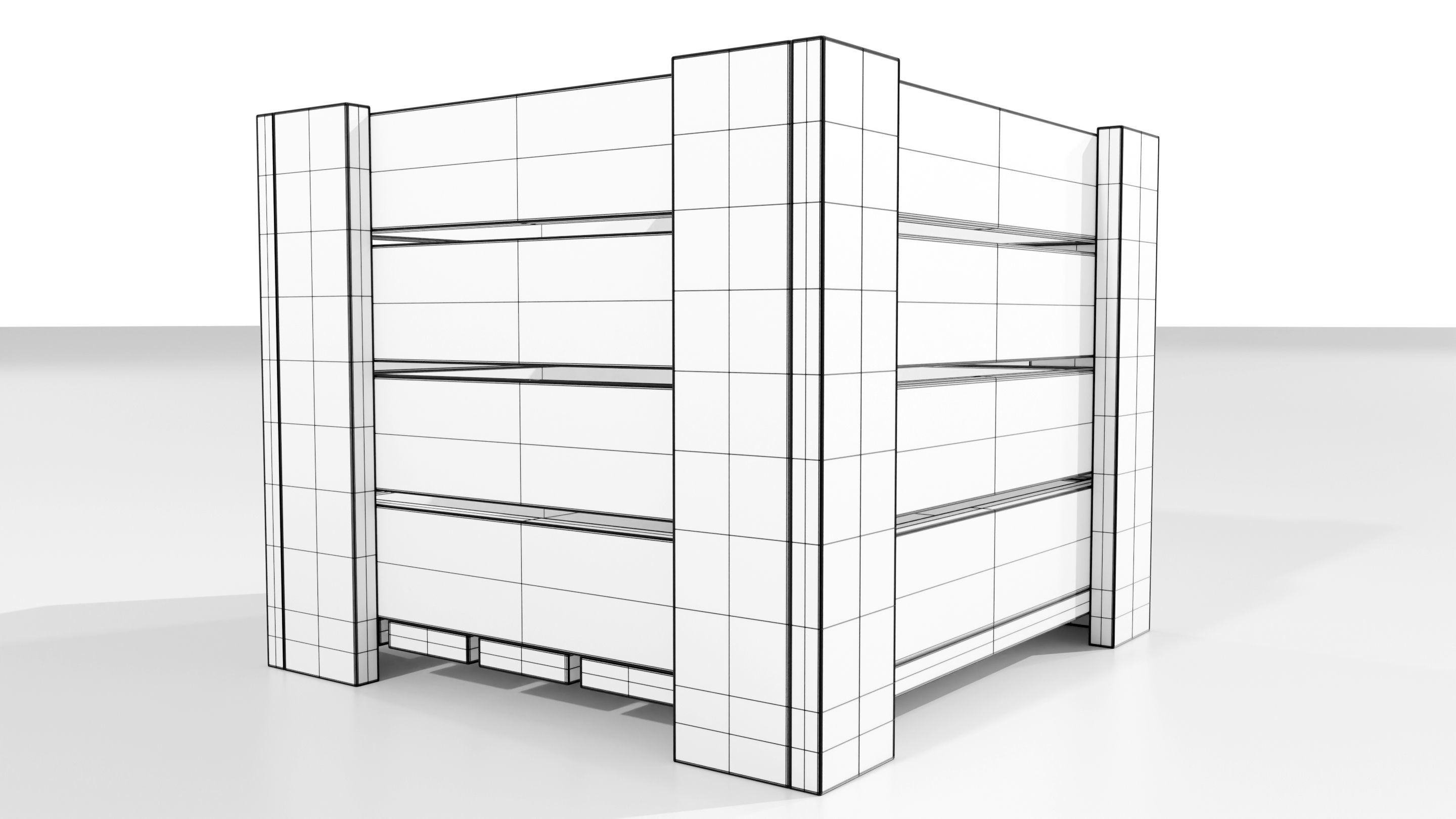 Wooden Planter 3D model_17