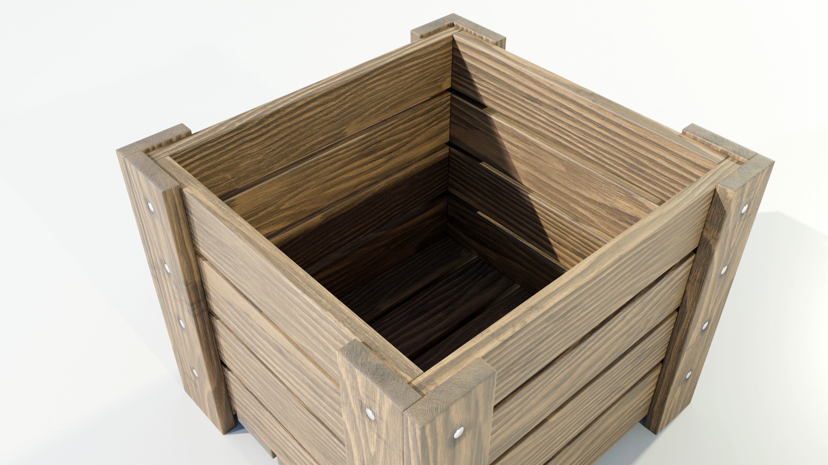 Wooden Planter 3D model_8