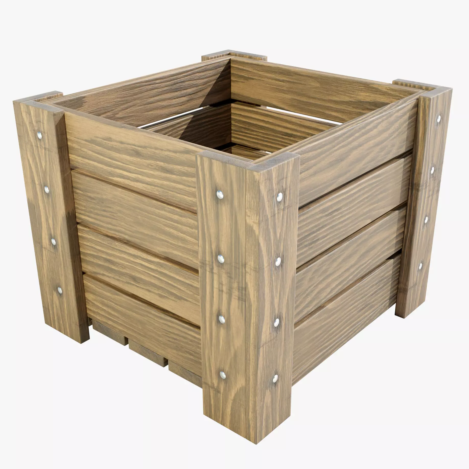 Wooden Planter 3D model_0