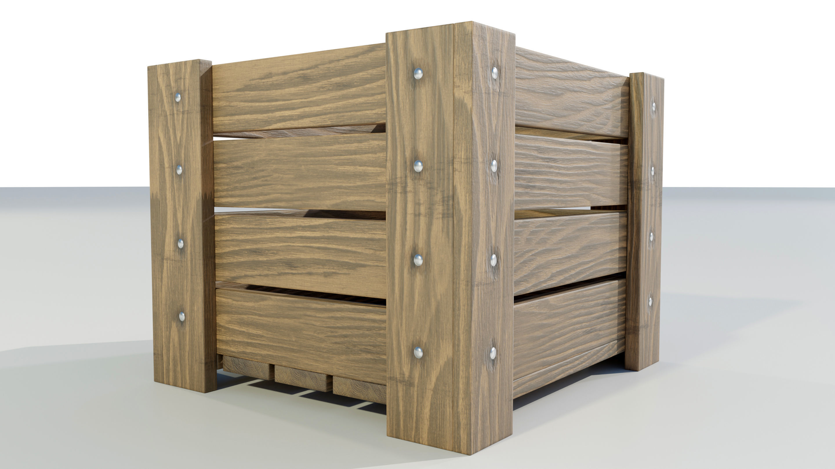 Wooden Planter 3D model_7