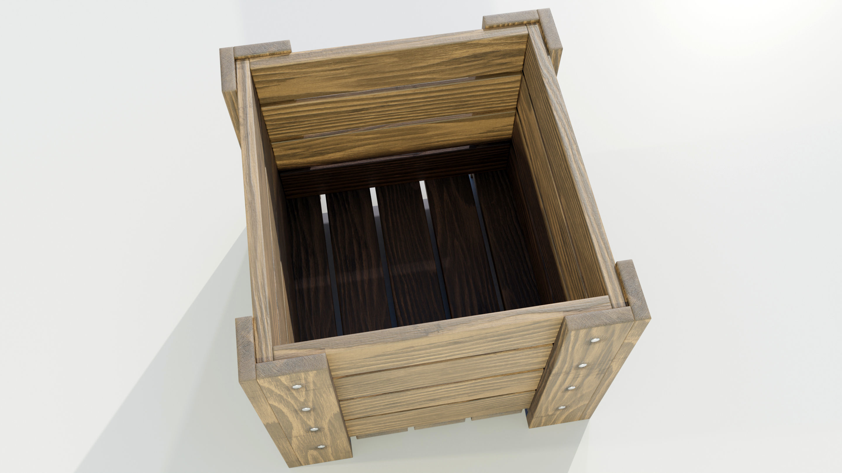 Wooden Planter 3D model_9
