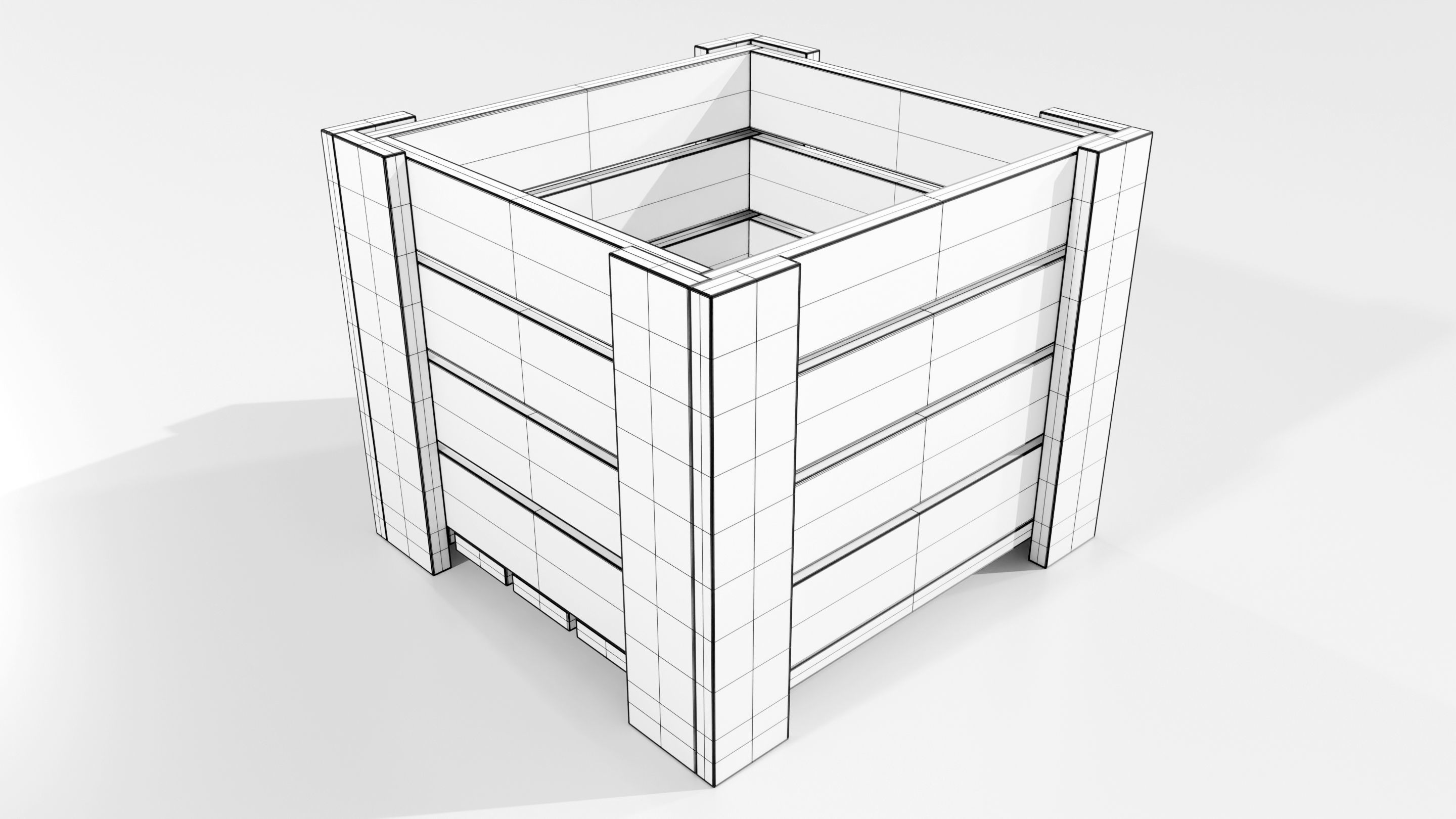 Wooden Planter 3D model_12