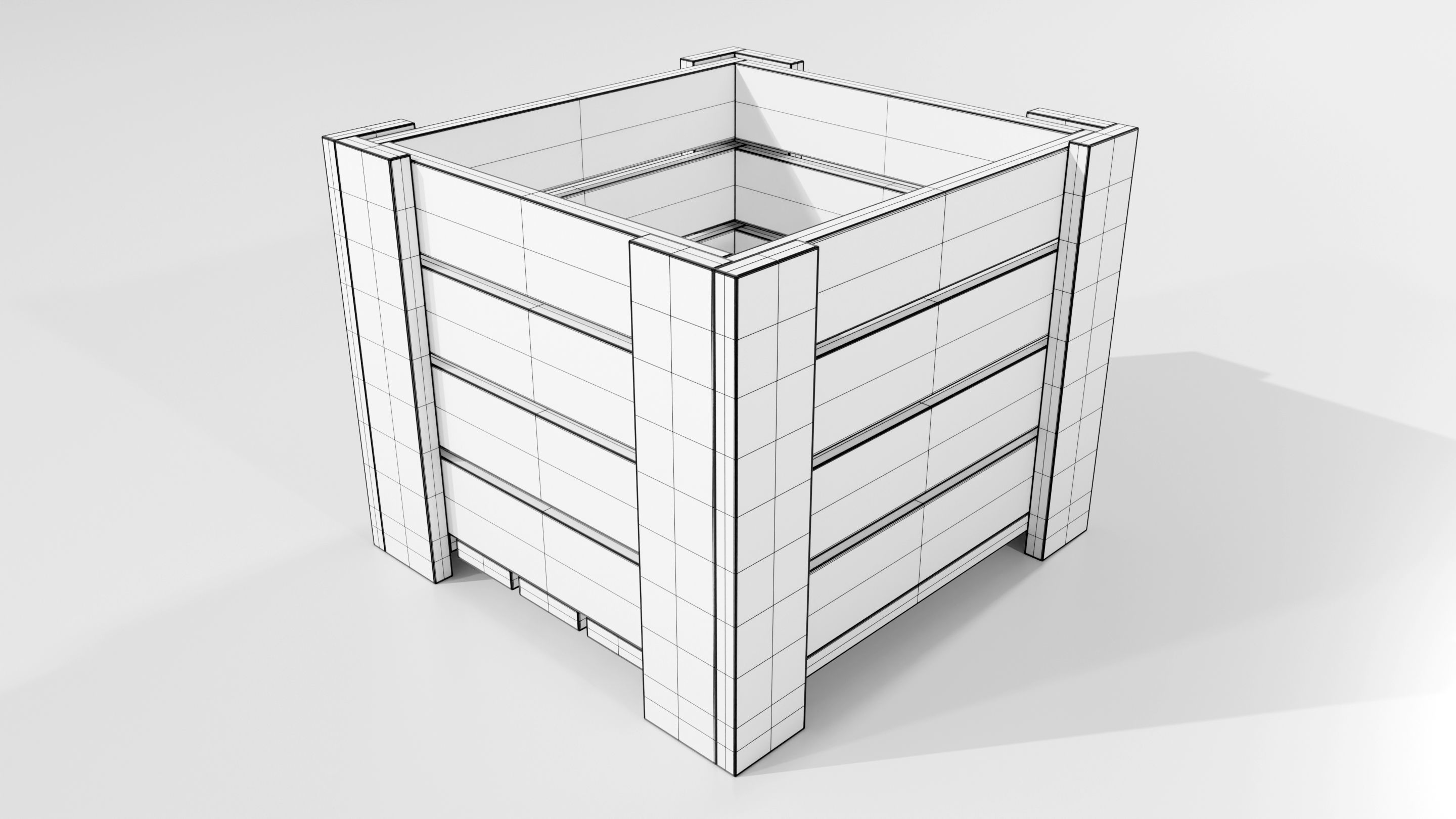 Wooden Planter 3D model_14