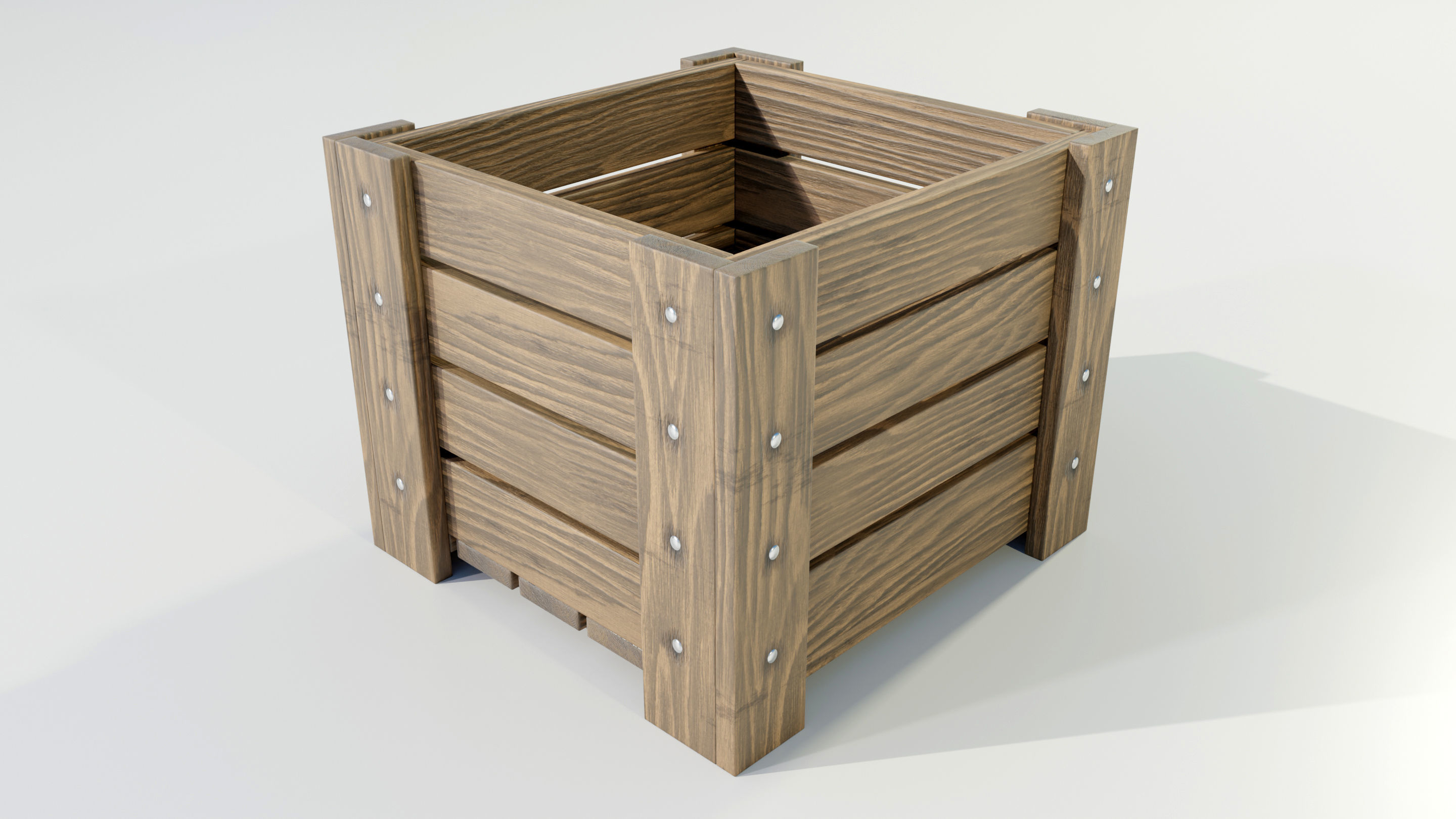 Wooden Planter 3D model_4