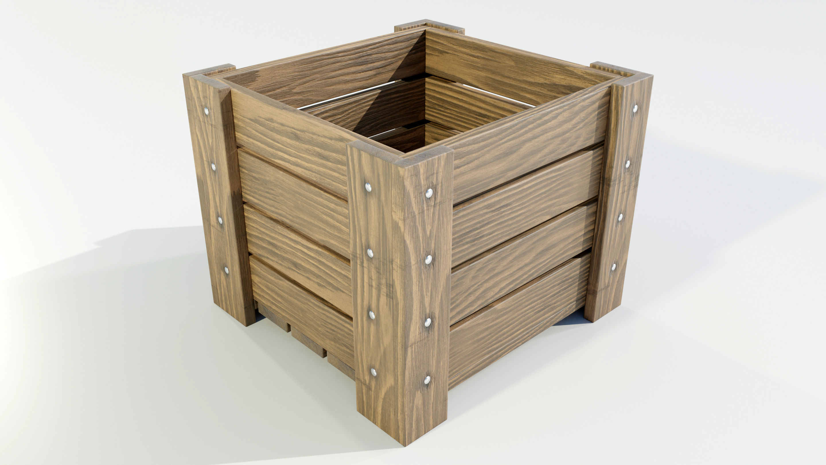 Wooden Planter 3D model_2