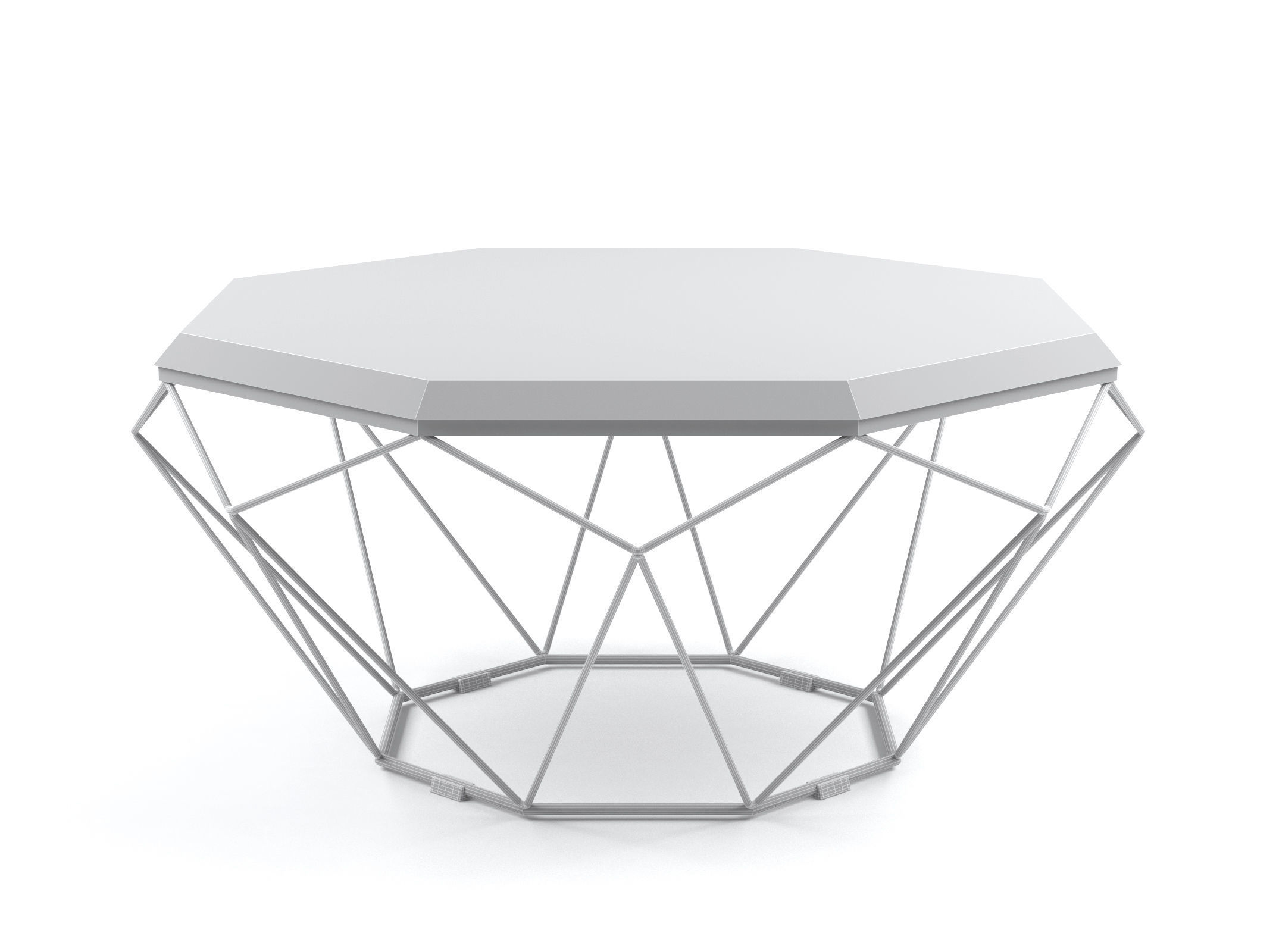 Octagon Coffee Table 3D model_1