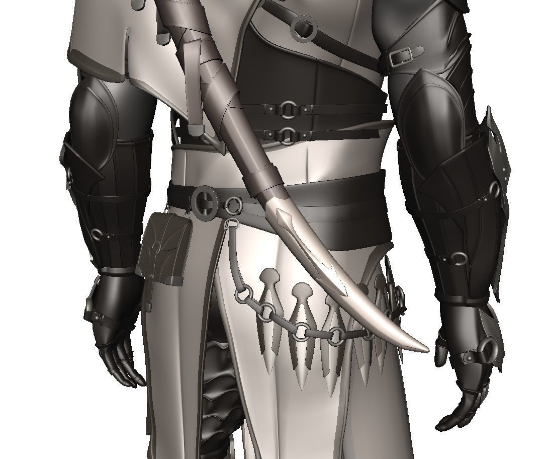 Man Assassin Fighter 3D model_16