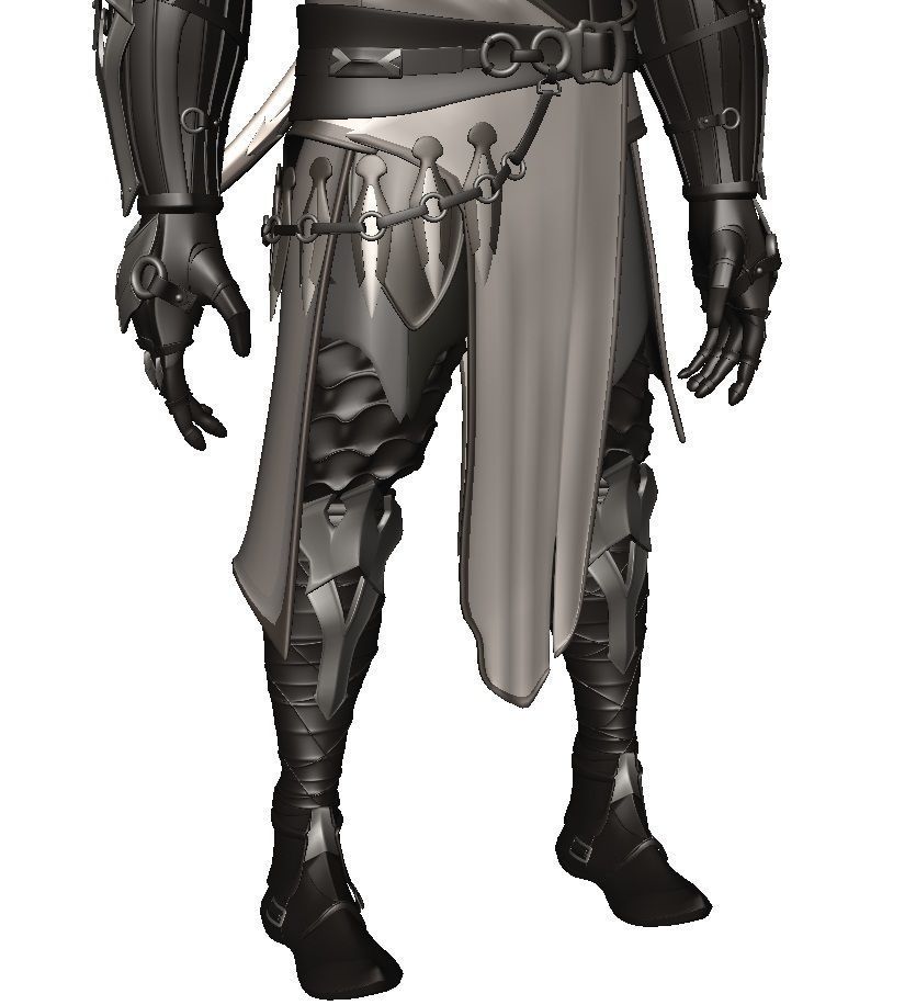 Man Assassin Fighter 3D model_9