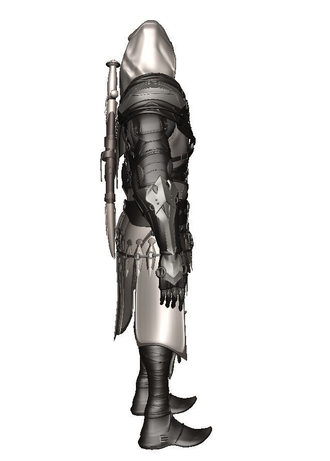 Man Assassin Fighter 3D model_12