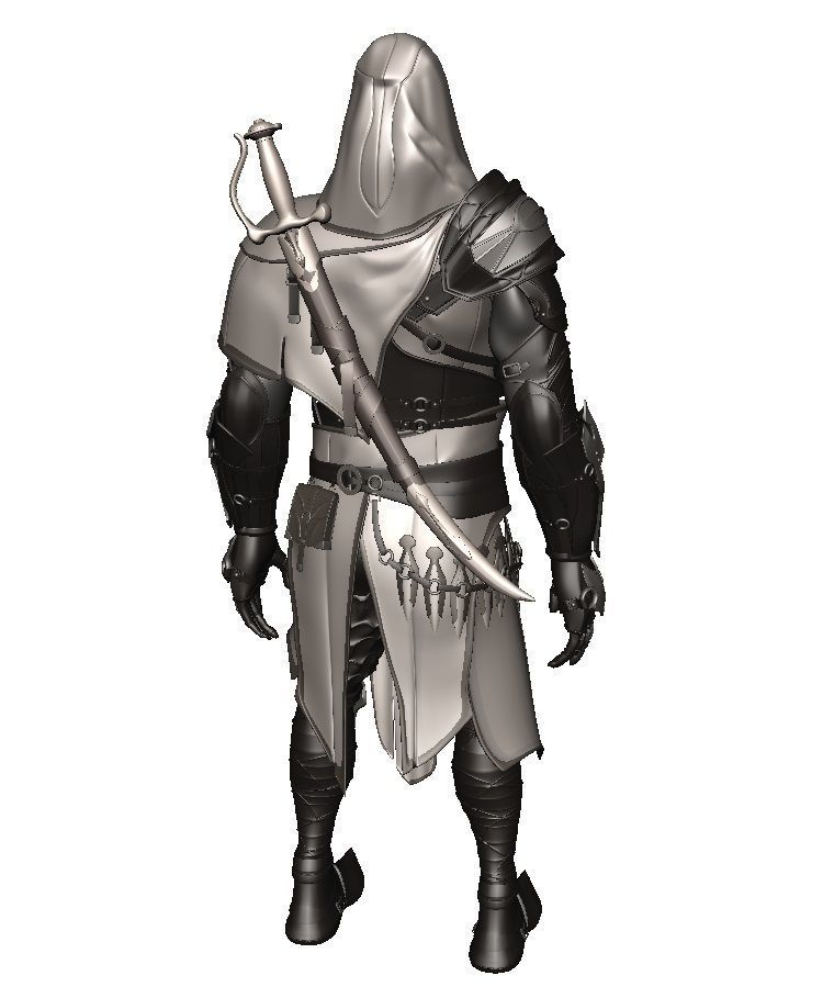 Man Assassin Fighter 3D model_10