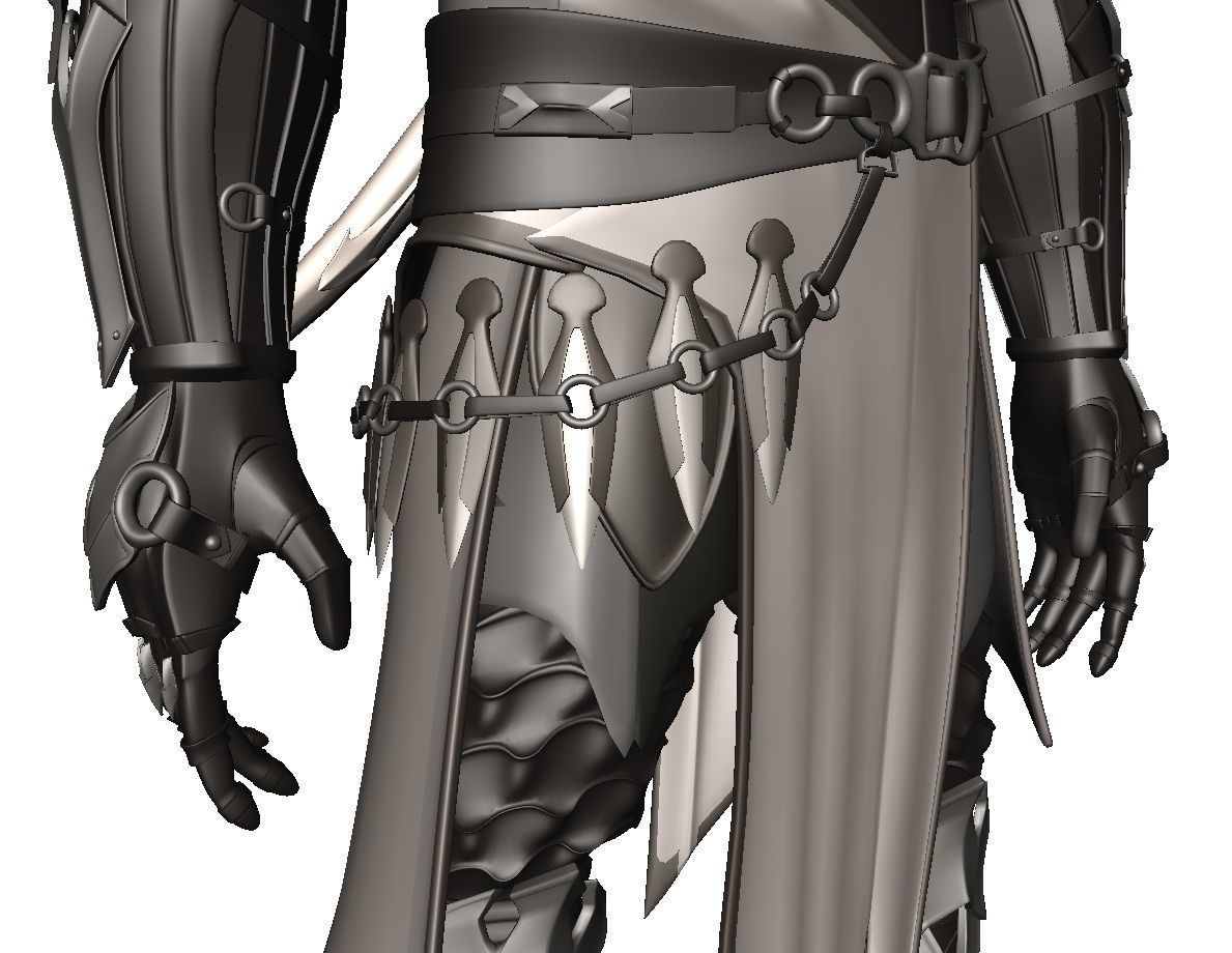 Man Assassin Fighter 3D model_14