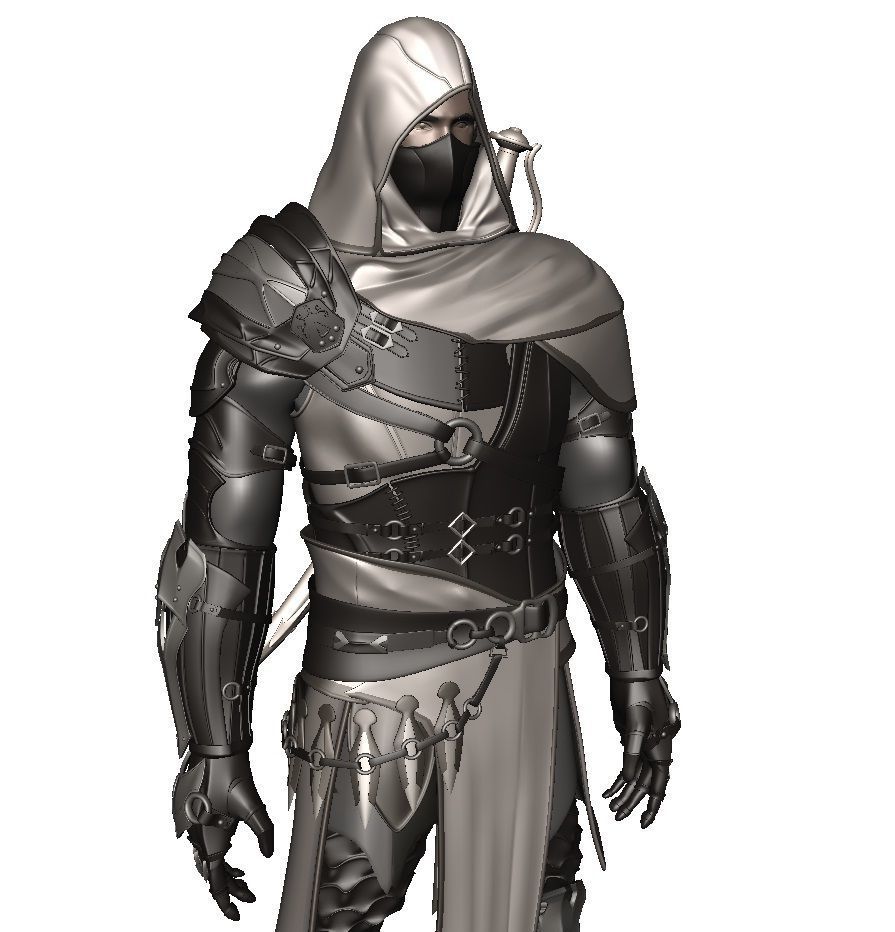 Man Assassin Fighter 3D model_1