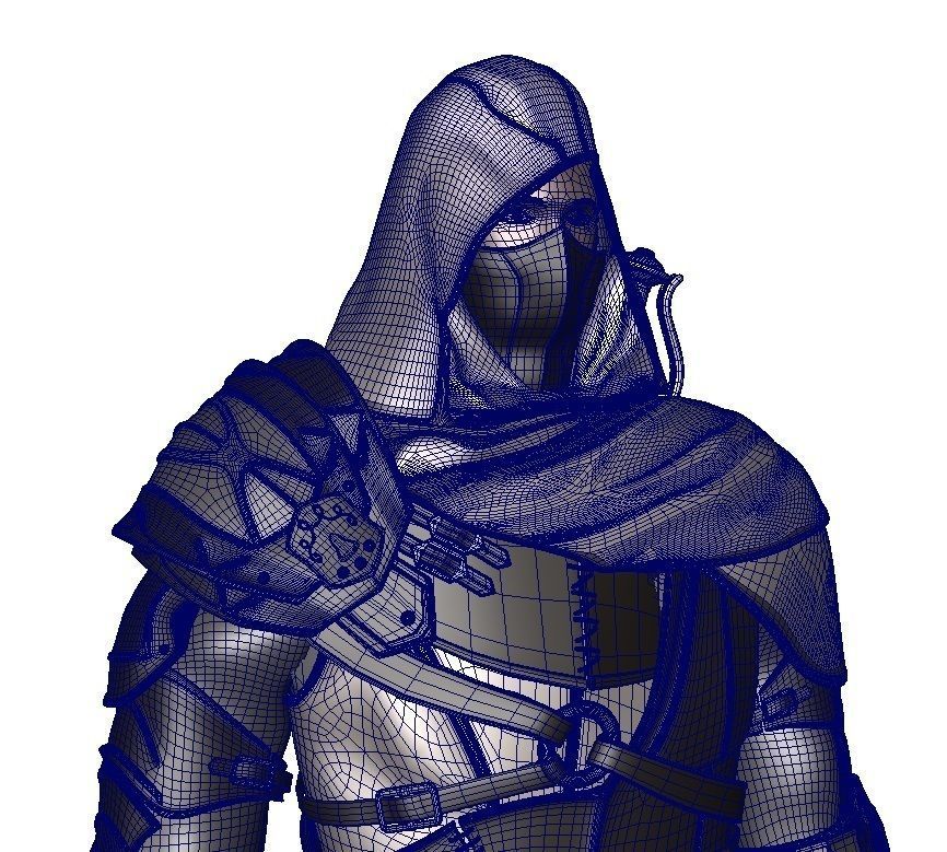 Man Assassin Fighter 3D model_7