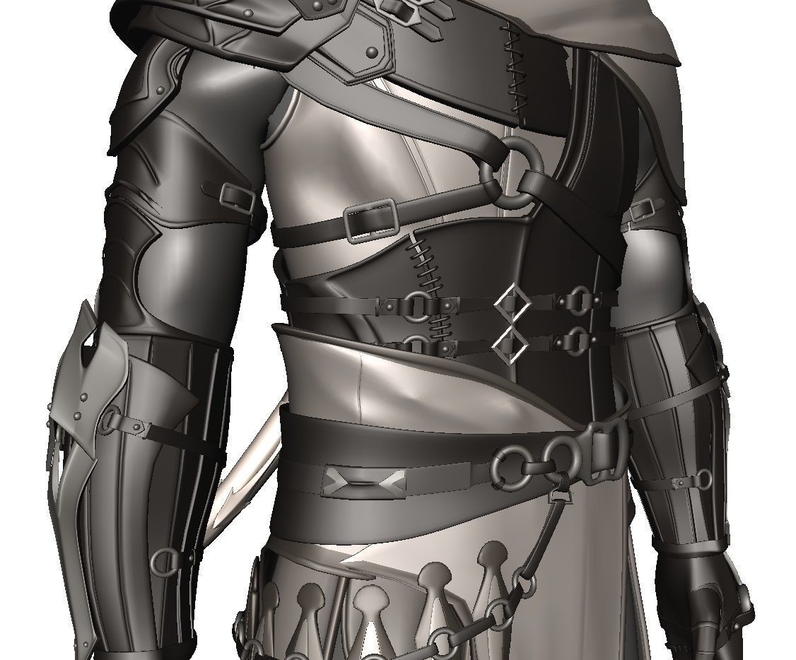 Man Assassin Fighter 3D model_13