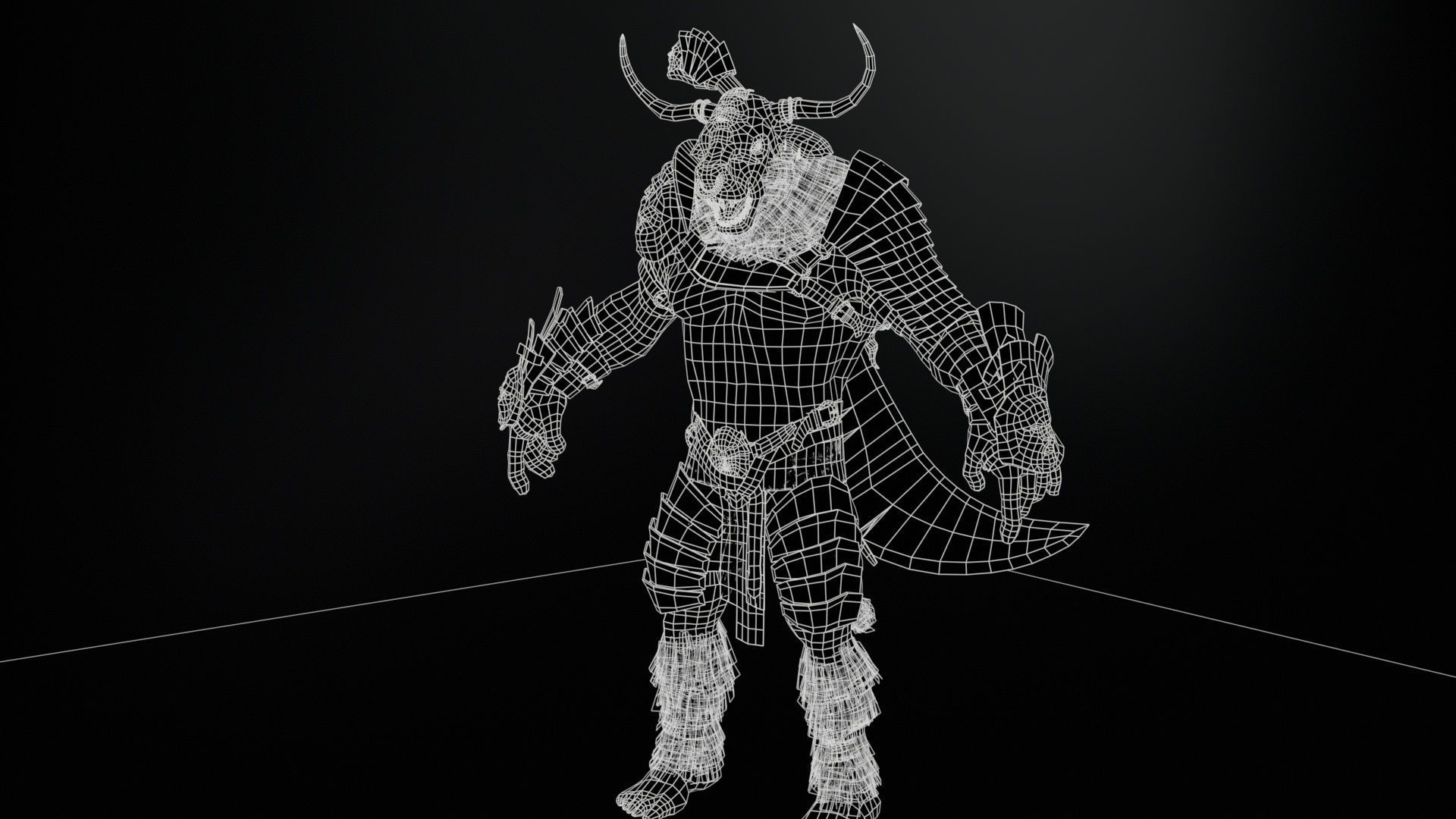 Minotaur boss Low-poly 3D model_17