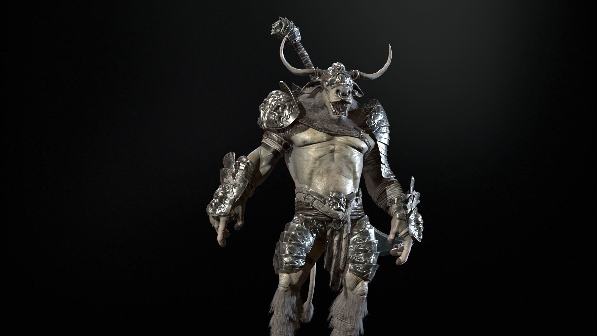 Minotaur boss Low-poly 3D model_24