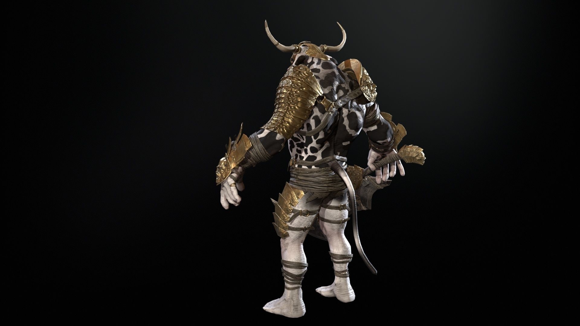 Minotaur boss Low-poly 3D model_6