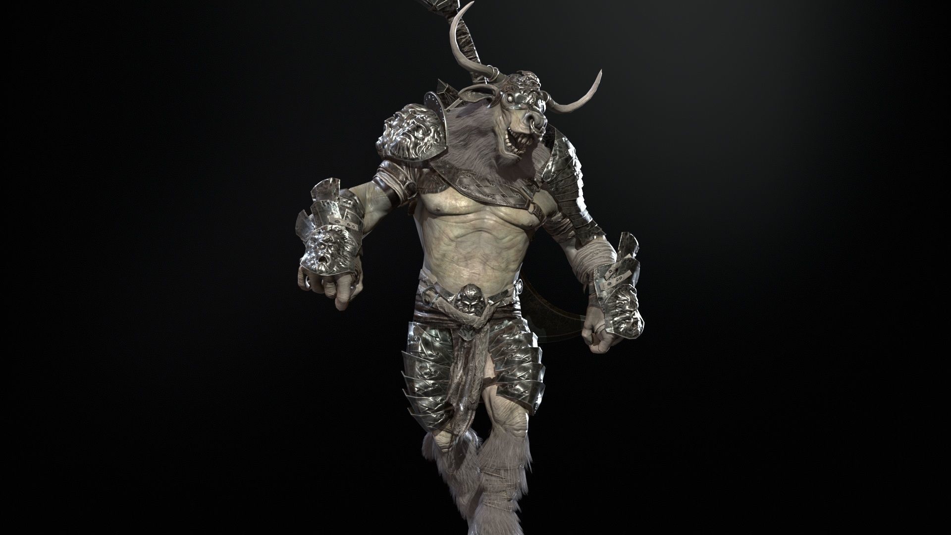 Minotaur boss Low-poly 3D model_26