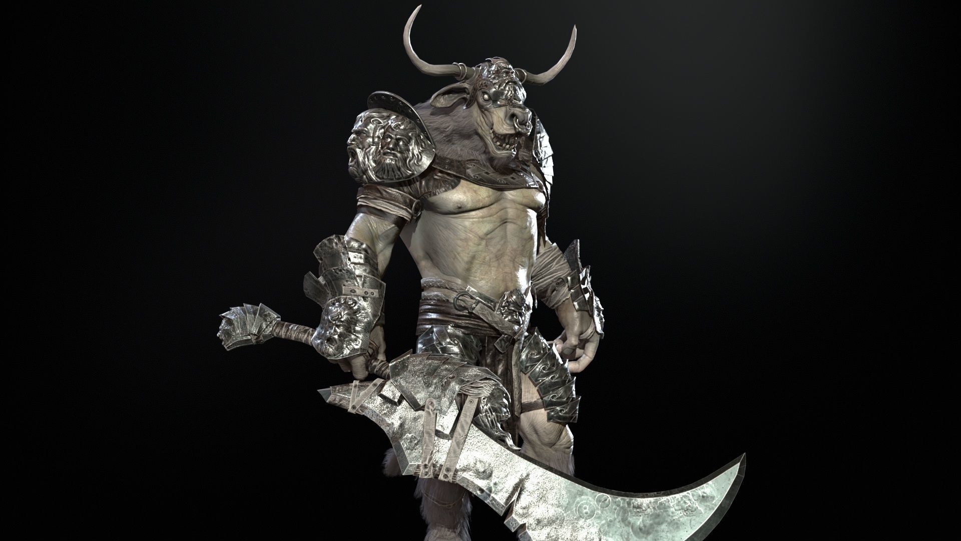 Minotaur boss Low-poly 3D model_25