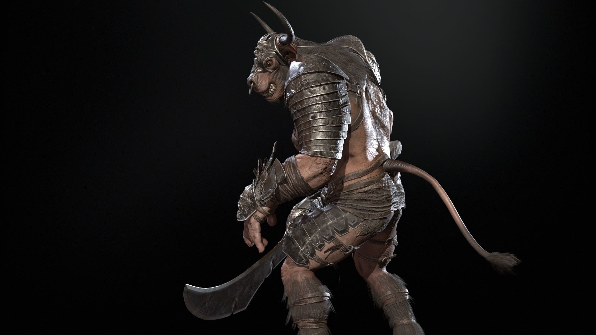 Minotaur boss Low-poly 3D model_20