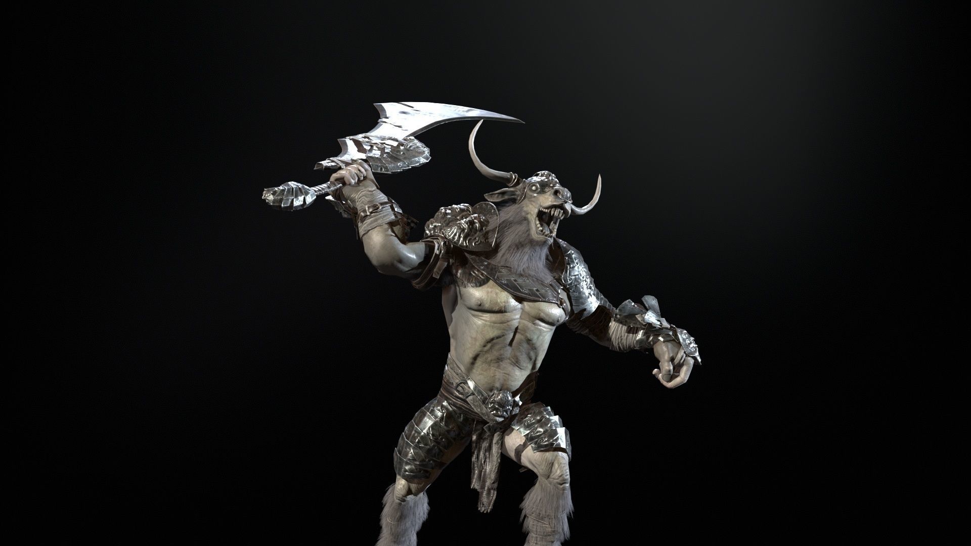 Minotaur boss Low-poly 3D model_30