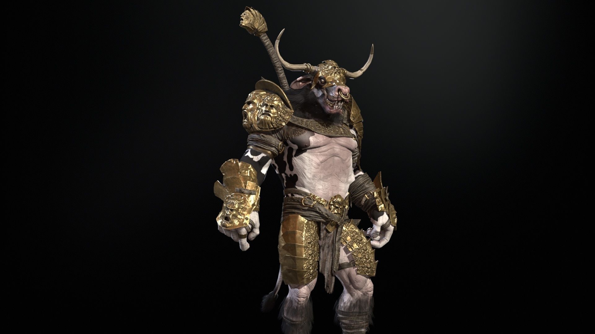 Minotaur boss Low-poly 3D model_32