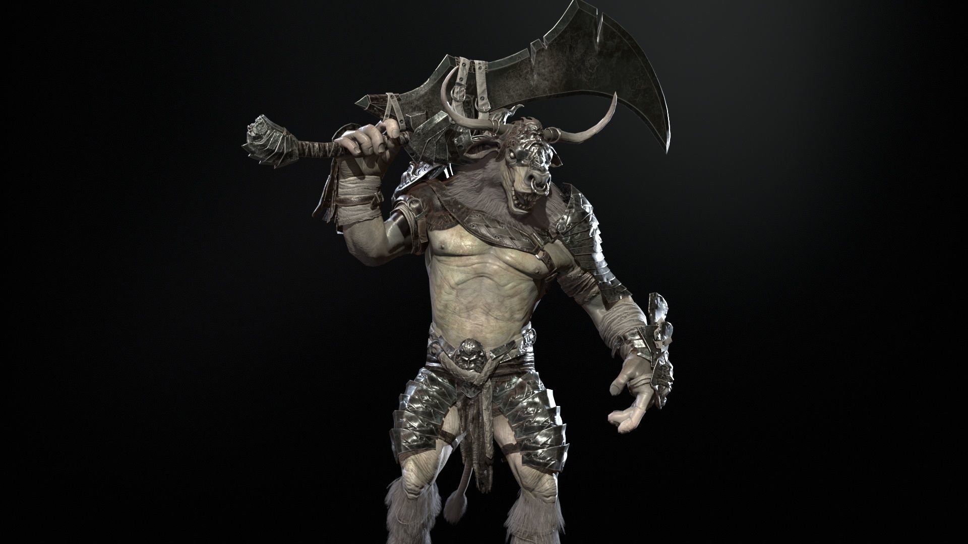 Minotaur boss Low-poly 3D model_27