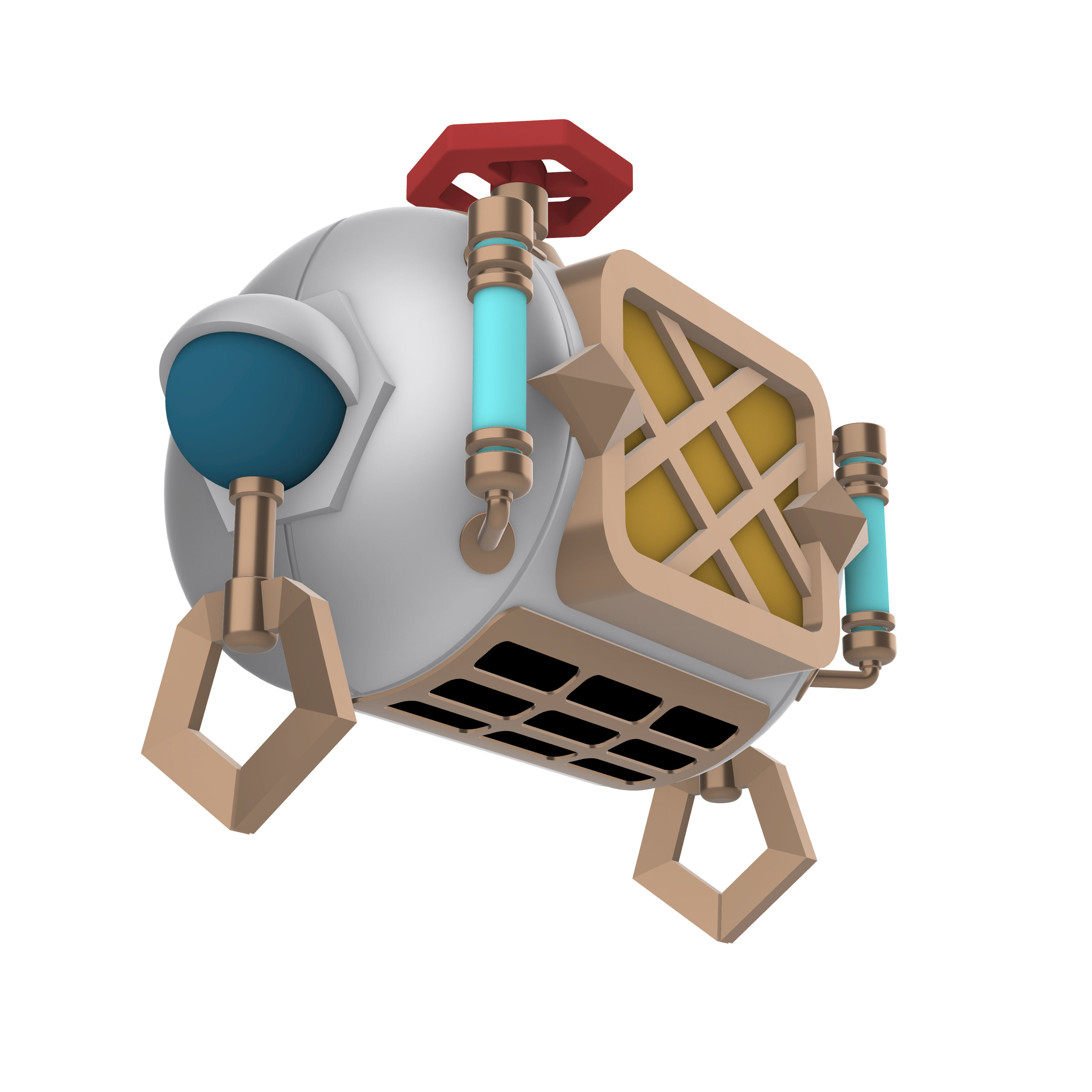 Freminet Diving Backpack from Genshin Impact Cosplay 3D print model_3