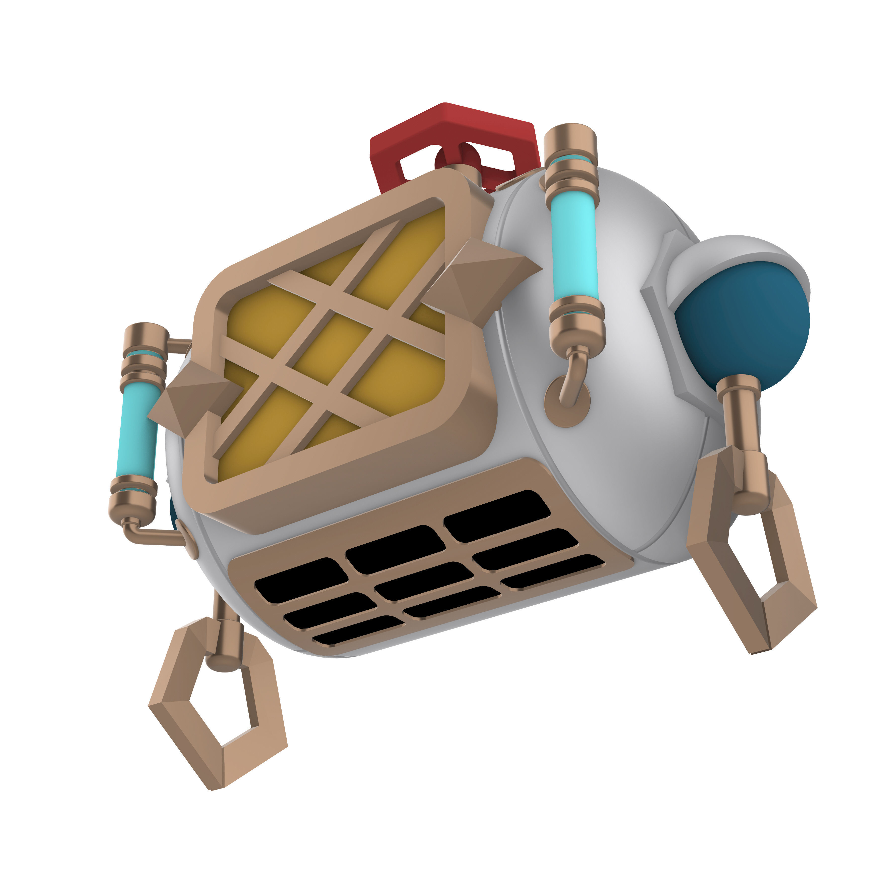 Freminet Diving Backpack from Genshin Impact Cosplay 3D print model_4