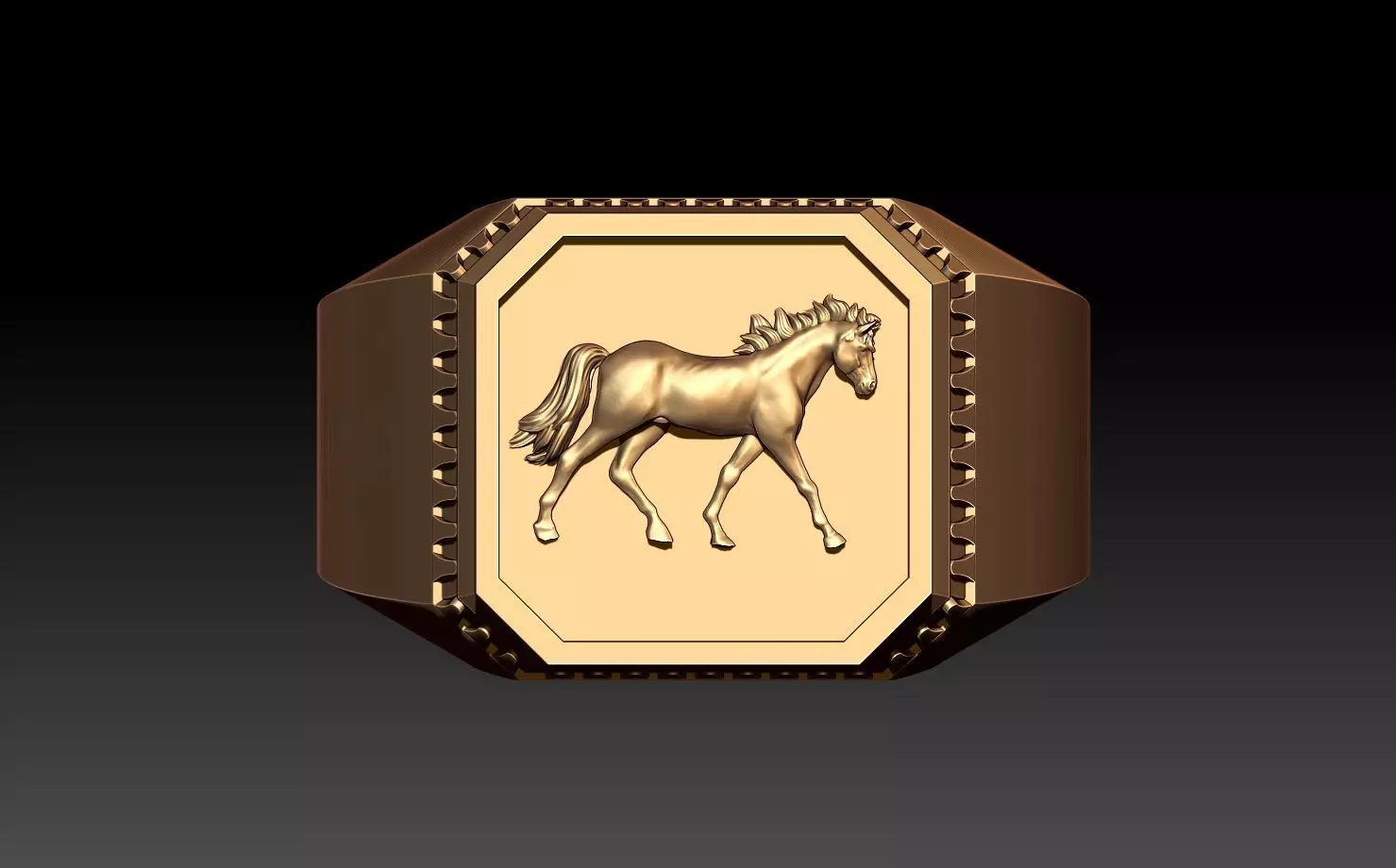 MAN HORSE RING 3D print model_0