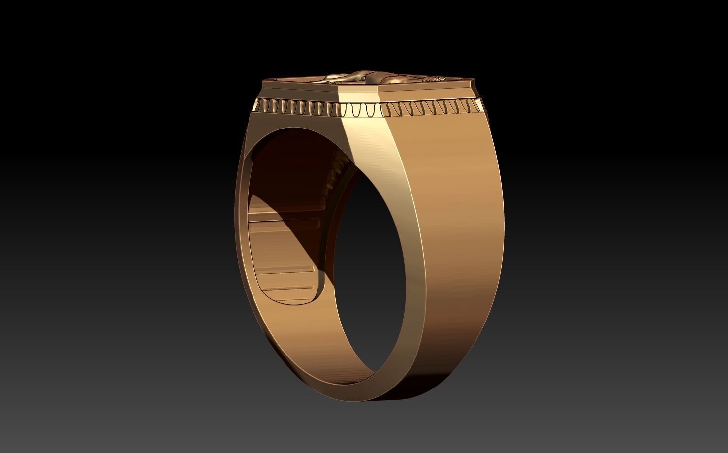 MAN HORSE RING 3D print model_1