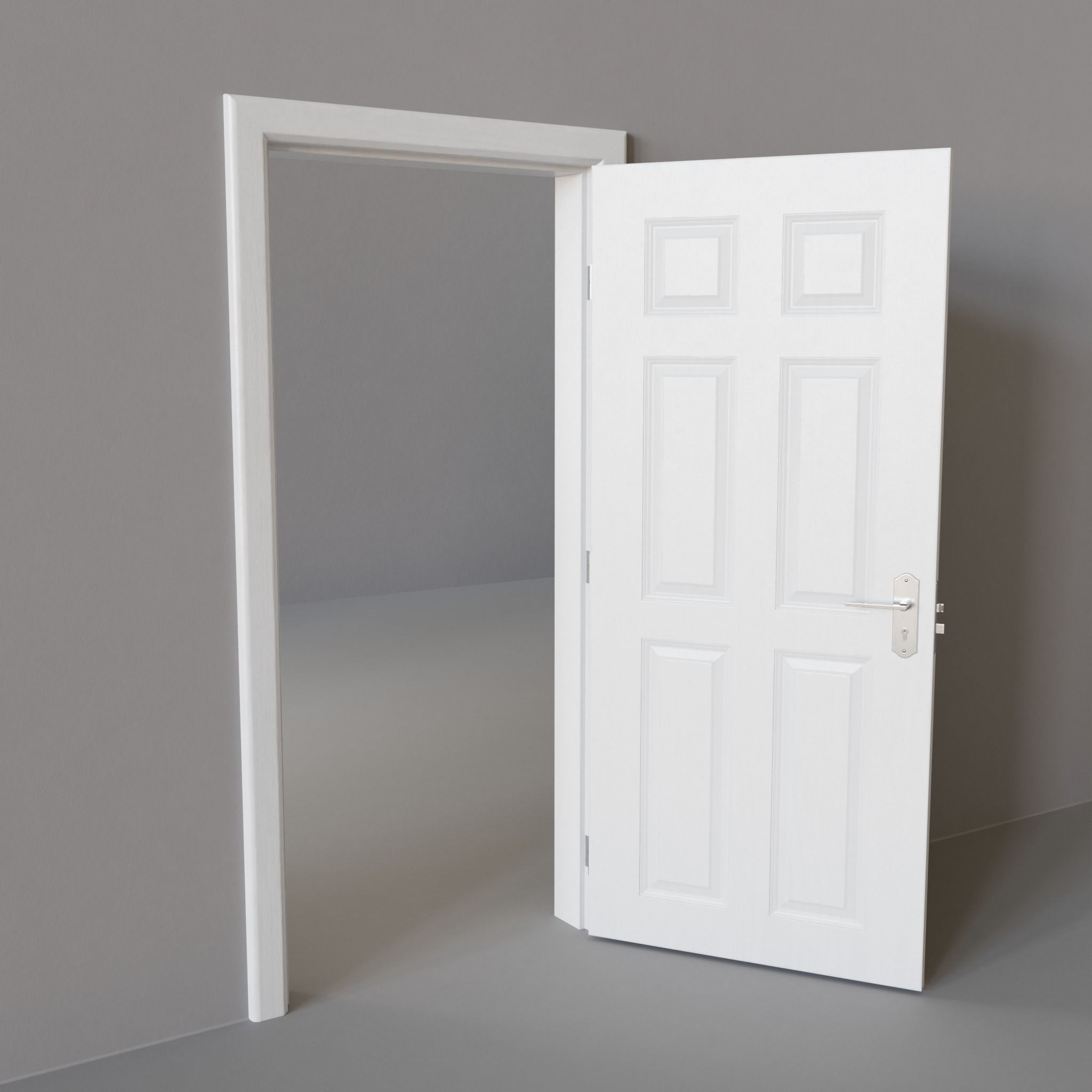 White Door 3D model_8