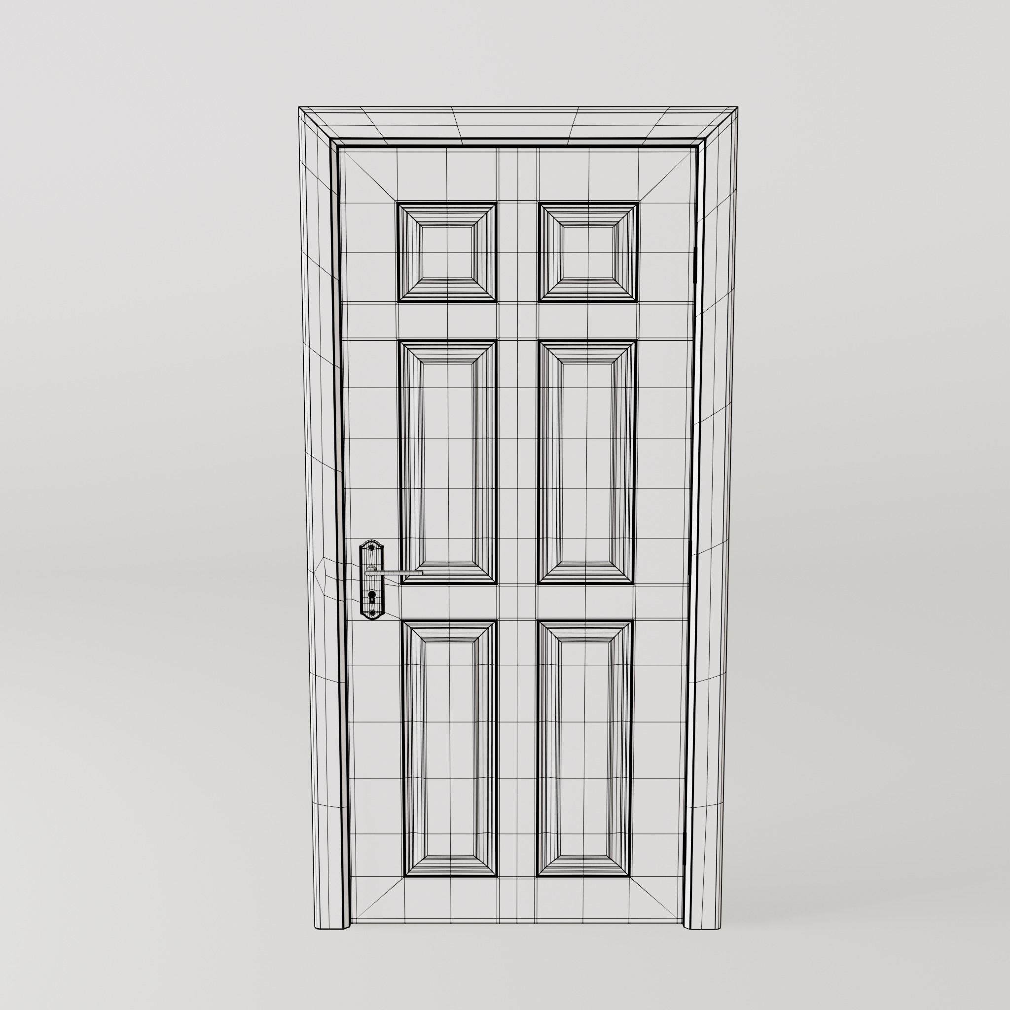 White Door 3D model_11