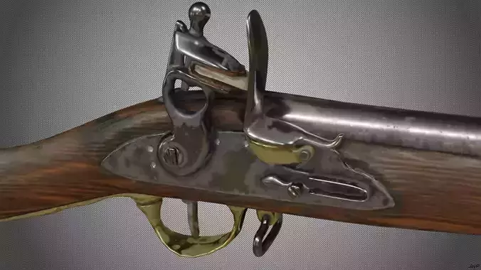 Charleville musket Low-poly 3D model