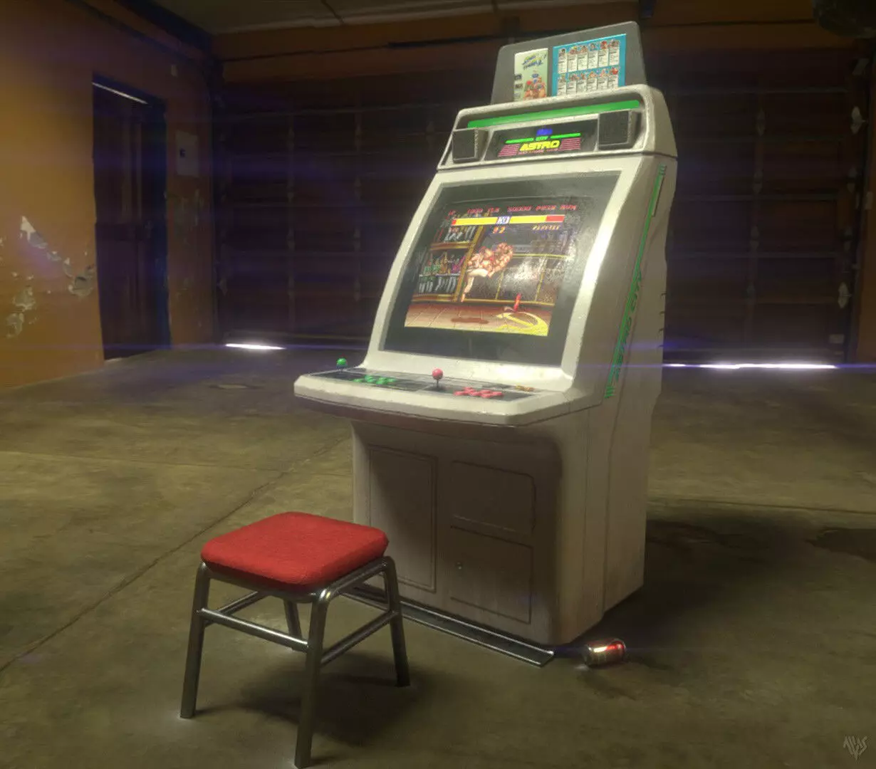 Astro City Arcade Machine Low-poly 3D model_0