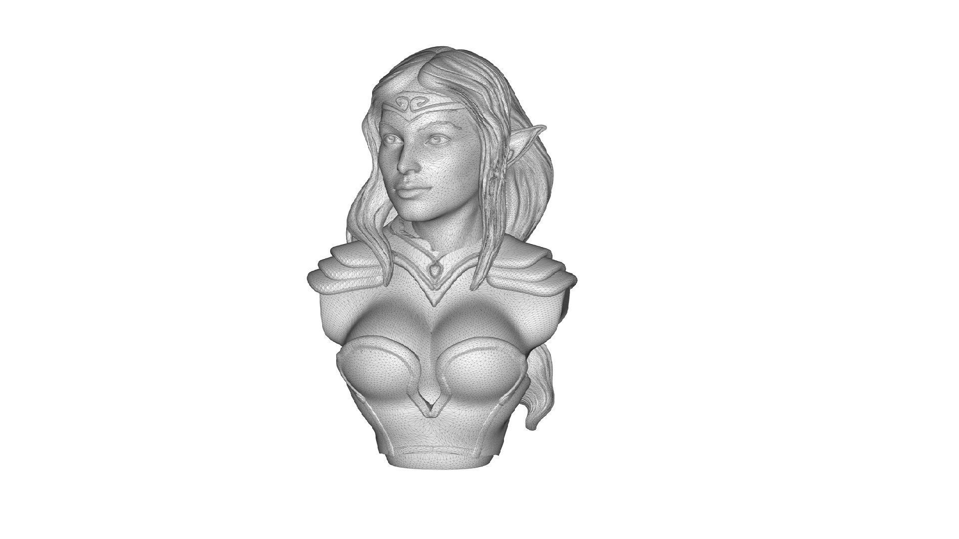 Elf Woman Bust 3D print model_5